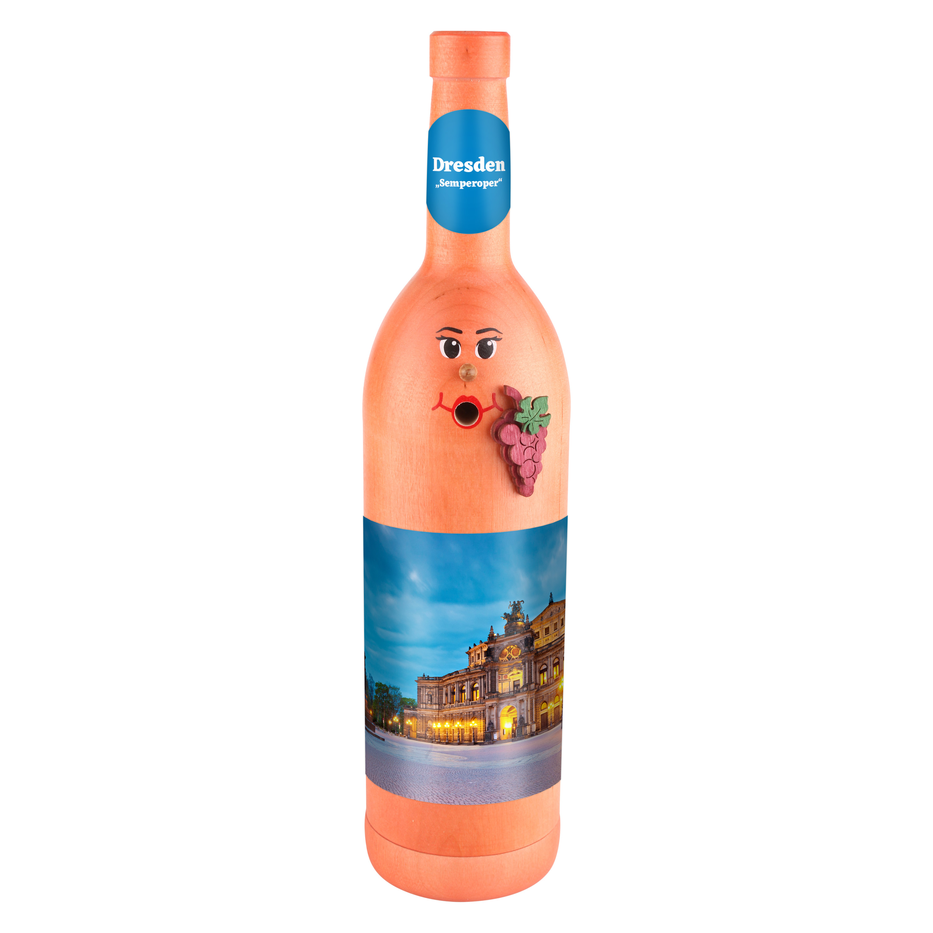 Räucherflasche Räucherfigur Rauchfigur Räuchermännchen Wein Wackerbarth 0,7 rose - "Dresden Semperoper"